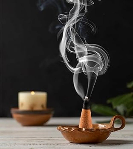 Chandan Flavour Dhoop Cones for Pooja, 400g Incense Cone with Holder, Non-Charcoal & Bamboo Less Dhup Batti, Low Smoke, Natural Ingredients